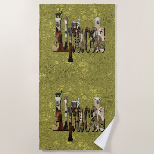 Gold Alpacas Design , Strandtuch (Vorderseite)