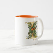 Gold Alphabet H Monogram | Blätter Zweifarbige Tasse (VorderseiteRechts)