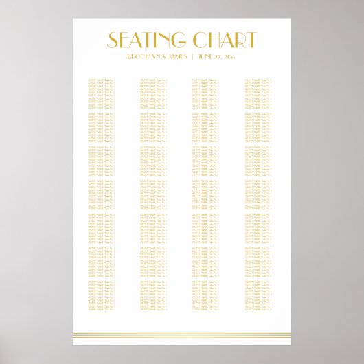 Gold Alphabetische Hochzeitssattelplakette Poster (Vorne)