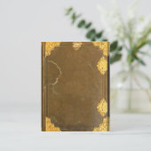 Gold & Altes Buchcover Postkarte (Stehend Vorderseite)