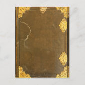 Gold & Altes Buchcover Postkarte (Vorderseite)