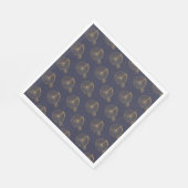 Gold altmodische Einradlinie Zeichnend Navy Blue Serviette (Ecke)