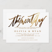 Gold am Morgen nach der Hochzeit Brunch Einladung (Vorne/Hinten)