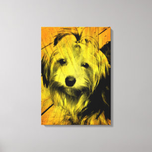 Gold Amber Grunge Yorkshire Terrier Wall Art Leinwanddruck
