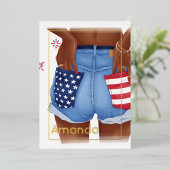 Gold American Birthday Party Folieneinladung (Stehend vorne)