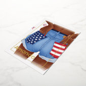 Gold American Birthday Party Folieneinladung (Gedreht)