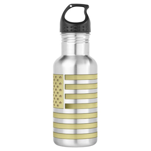Gold American Flag Edelstahlflasche (Vorderseite)
