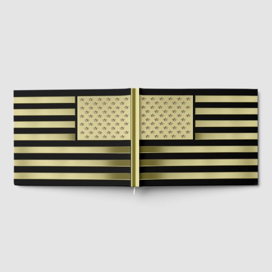 Gold American Flag Gästebuch (Voll)