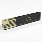 Gold American Flag Namensplakette