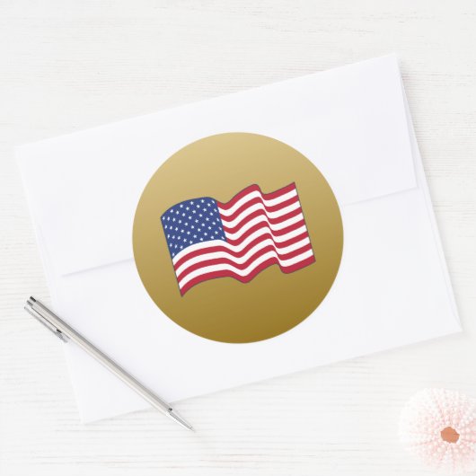 Gold American Flag Stickers (Umschlag)