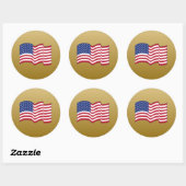 Gold American Flag Stickers (Blatt)