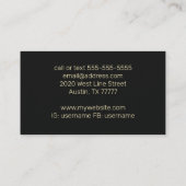 Gold & Amethyst Lotus Blume Black Visitenkarte (Rückseite)