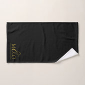 Gold Ampersand Monogram Coupe Black Badhandtuch Set (Handtuch)