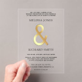Gold Ampersand Wedding Acryleinladungen (Insitu (Handheld))