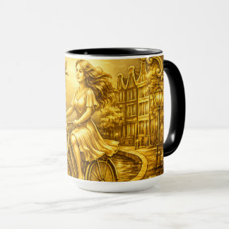 Gold Amsterdam Arched Bridges Charm Tasse