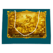 Gold Amsterdam Bogenbrücken Charme Große Geschenktüte (Vorderseite)