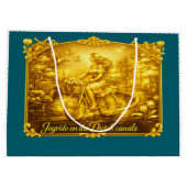 Gold Amsterdam Bogenbrücken Charme Große Geschenktüte (Rückseite)
