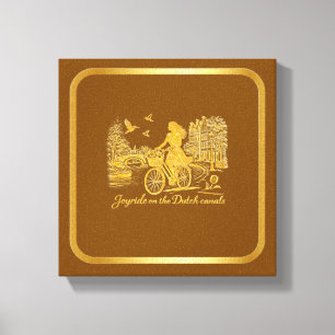 Gold Amsterdam Bogenbrücken Charme Leinwanddruck