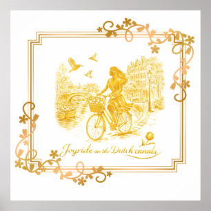 Gold Amsterdam Bogenbrücken Charme Poster