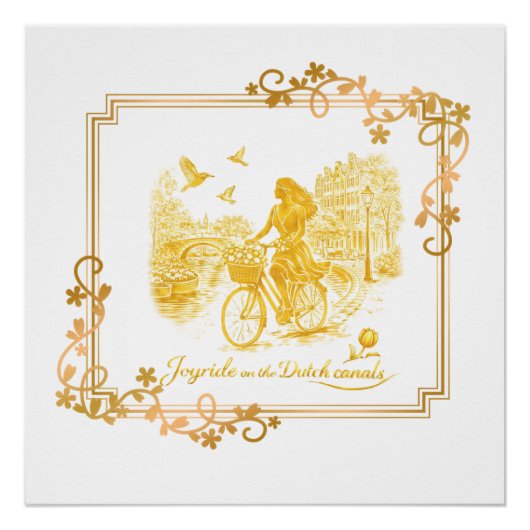 Gold Amsterdam Bogenbrücken Charme Poster (Vorderseite)