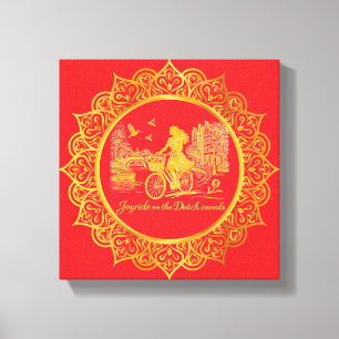 Gold Amsterdam Gebogene Brücken Charme Canvas Druc Leinwanddruck