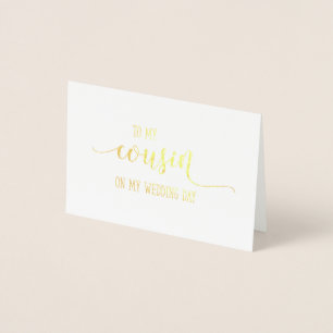 Gold an meinen Cousin an meinem Hochzeitstag Danke Folienkarte