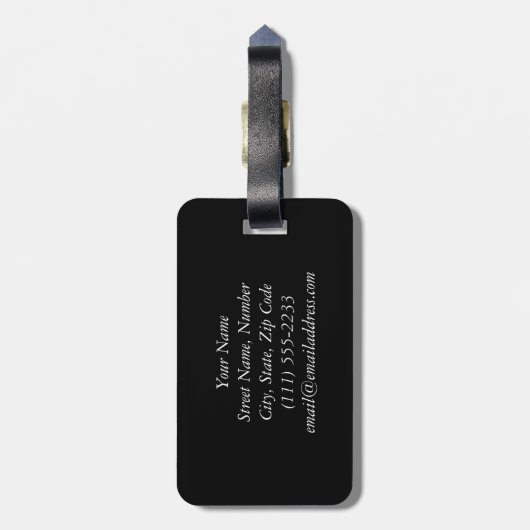 Gold Ananas Gepäckstück mit Lederband Gepäckanhänger (Rückseite vertikal)