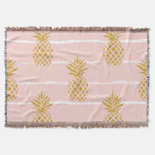 Gold Ananas, gestreift Sommer Hintergrund. Decke (Vorderseite)