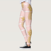 Gold Ananas, gestreift Sommer Hintergrund. Leggings (Links)