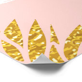 Gold Ananas, gestreift Sommer Hintergrund. Poster (Ecke)