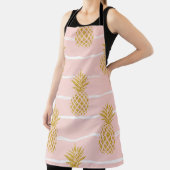 Gold Ananas, gestreift Sommer Hintergrund. Schürze (InSitu)