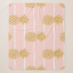 Gold Ananas, gestreift Sommer Hintergrund. Sherpadecke