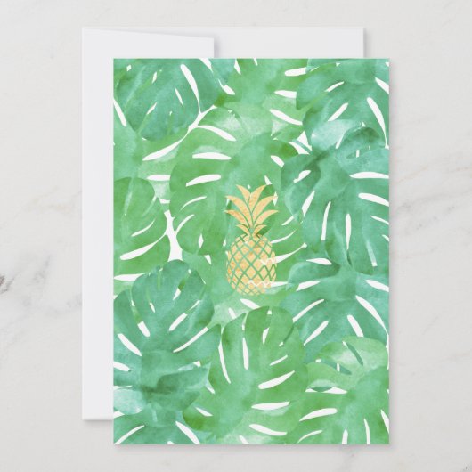 Gold Ananas speichert die Datumskarten Einladung (Rückseite)