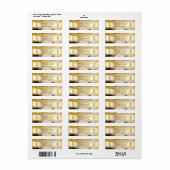 Gold Ananas Trendy Marble Stone Address Label (Vorne)