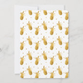 Gold Ananas und Dots Wedites Einladung (Rückseite)