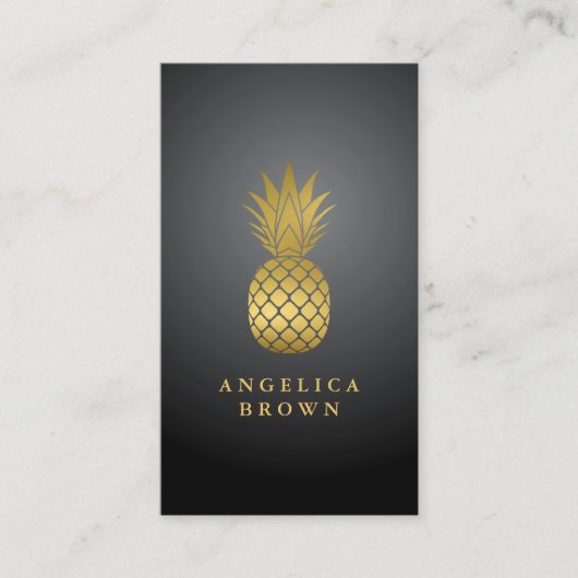 Gold Ananas-Visitenkarte Visitenkarte (Vorderseite)