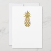 Gold Ananas White Modern Chic Tropical Wedding Einladung (Rückseite)