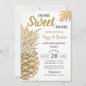 Gold Ananas Zuhause Sweet Zuhause Housewarming Par Einladung (Vorderseite)