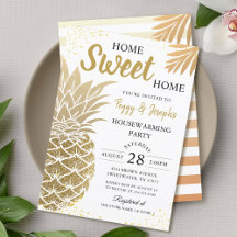 Gold Ananas Zuhause Sweet Zuhause Housewarming Par