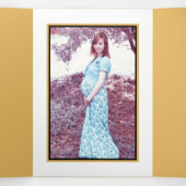 Gold Anchor Black & White Stripe Baby Duschsuite Dreifach Gefaltete Einladung (Innenseite Mitte)