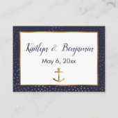 Gold Anchor Confetti auf Hochzeitswebkarten der Ma Begleitkarte (Rückseite)