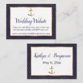 Gold Anchor Confetti auf Hochzeitswebkarten der Ma Begleitkarte (Vorne/Hinten)