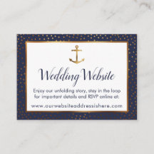 Gold Anchor Confetti auf Hochzeitswebkarten der Ma