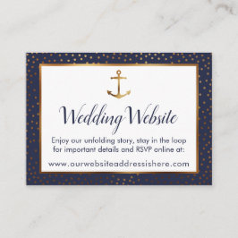 Gold Anchor Confetti auf Hochzeitswebkarten der Ma Begleitkarte