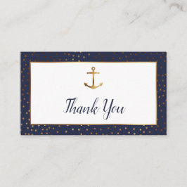 Gold Anchor Confetti, Marine danke, dass Sie Karte
