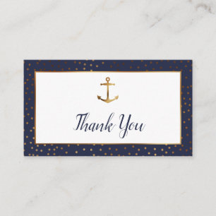 Gold Anchor Confetti, Marine danke, dass Sie Karte