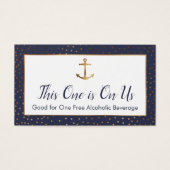 Gold Anchor & Confetti Navy Drink Karten (Vorderseite)