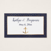 Gold Anchor & Confetti Navy Drink Karten (Rückseite)