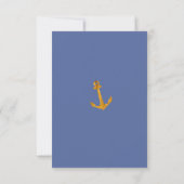Gold Anchor Nautical Coastal Blue Brautparty Einladung (Rückseite)
