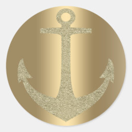 Gold Anchor Nautical Glam Birthday Party Gefallen Runder Aufkleber